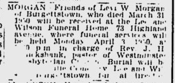 Levi Daniel Morgan obit